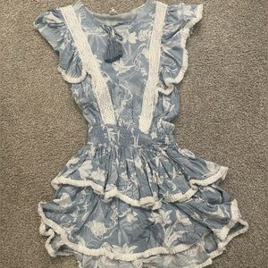 Surf Gypsy blue Smocked Tiered dress